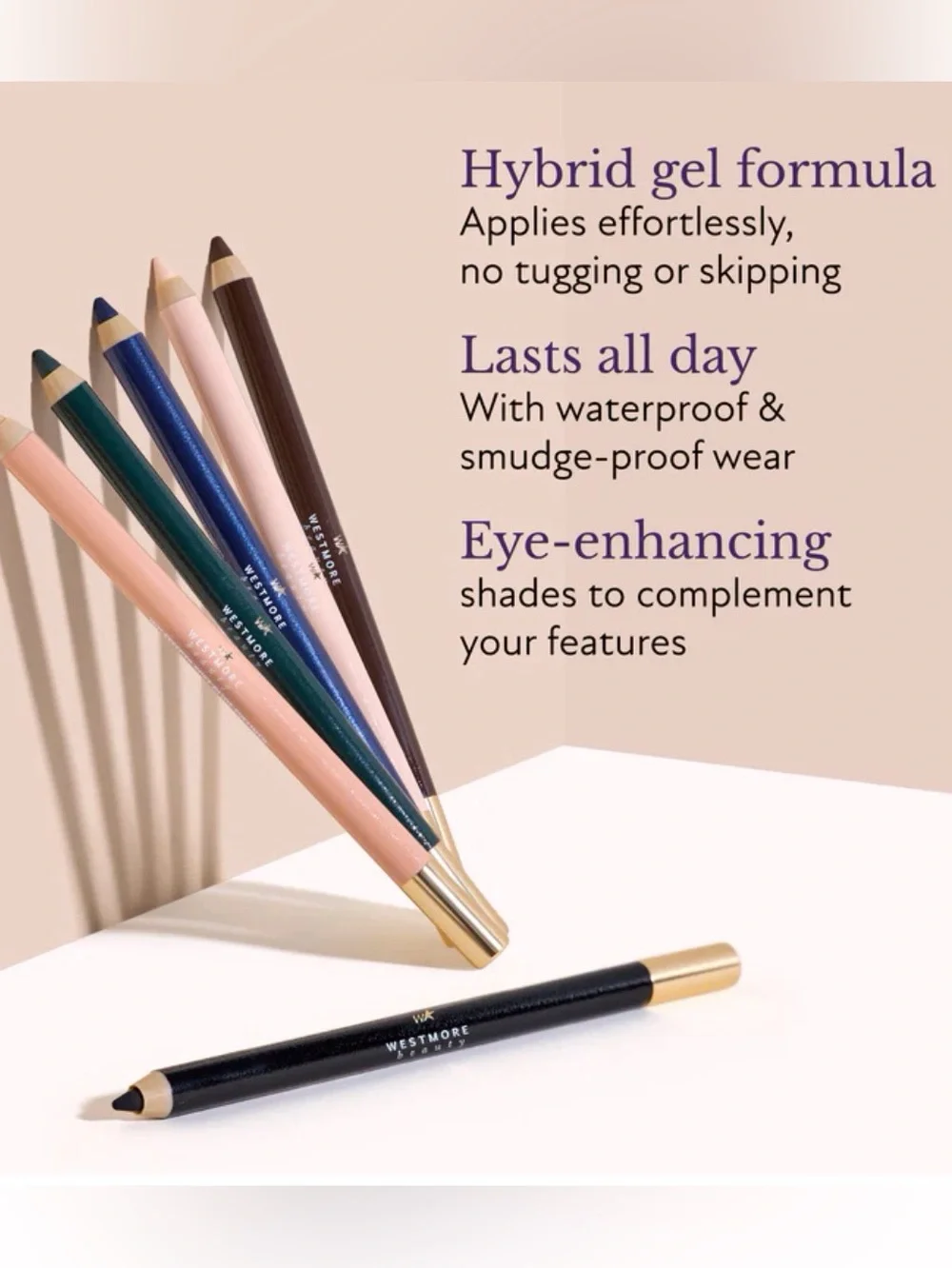Westmore Beauty Lasting Effects Soft Glide Eyeliner Ultra Black Waterproof NIB